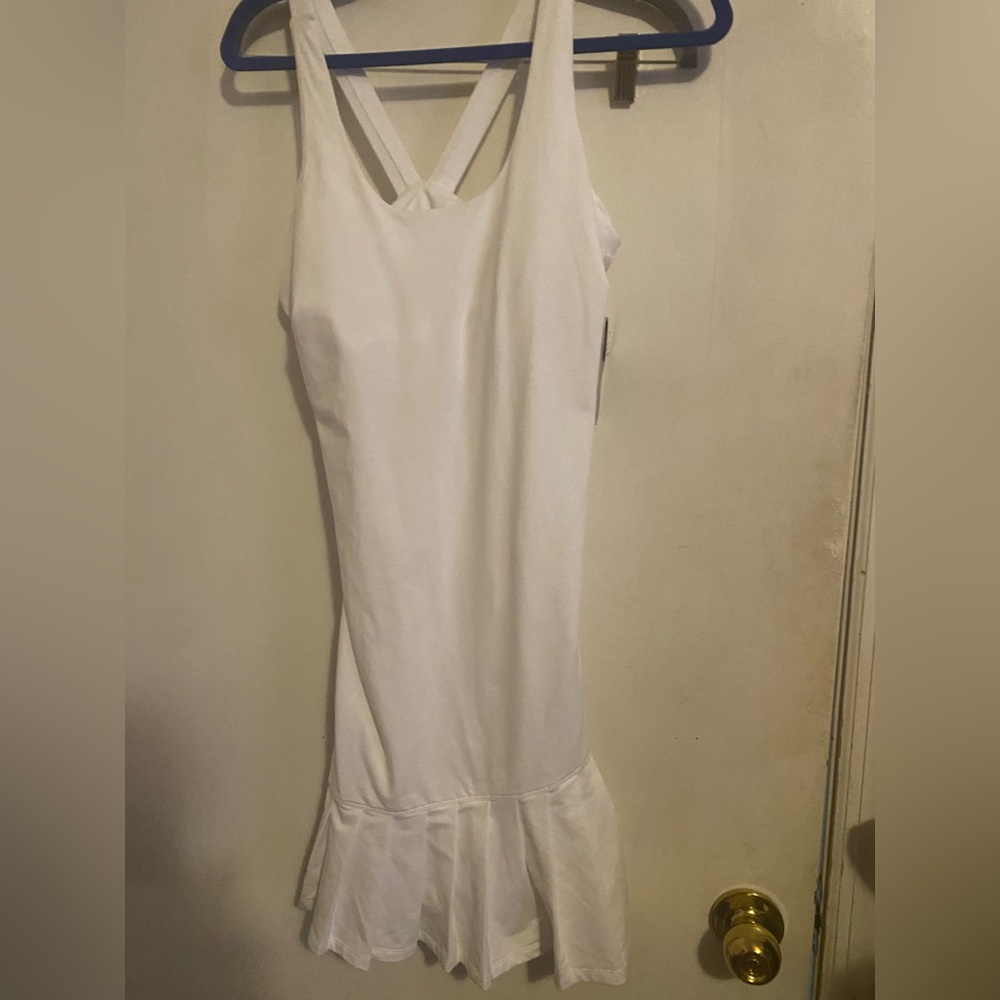 NWT SAGE COLLECTIVE white Racerback Flared Mini Tennis dress. Size M